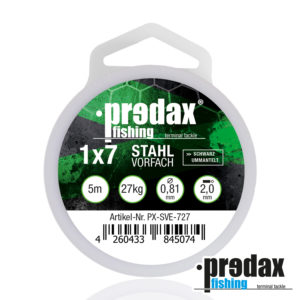 Predax Stahlvorfach 1x7 Schwarz ummantelt