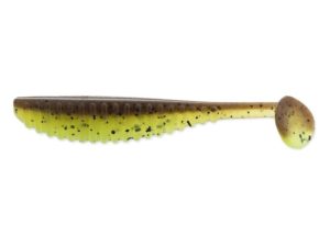 4.8" S-Cape Shad - Green Pumpkin / Chartreuse