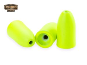 Camo lures tungsten bullet weight chartreuse